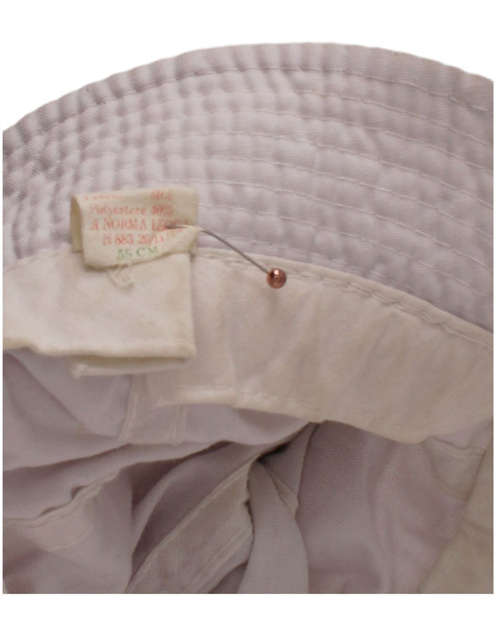 VINTAGE Womens Bucket Hat Small White Cotton Classic