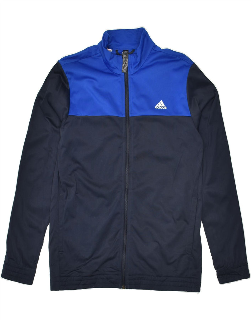 ADIDAS Boys Tracksuit Top Jacket 14-15 Years Navy Blue Colourblock | Vintage Adidas | Thrift | Second-Hand Adidas | Used Clothing | Messina Hembry 