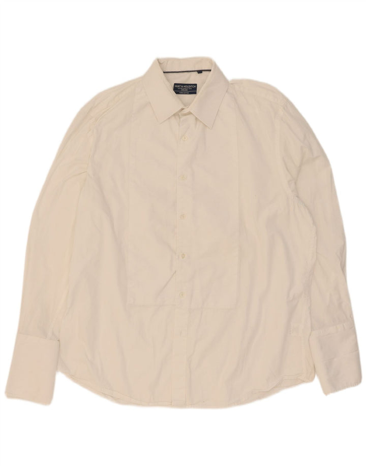 Hunt & Holditch Mens Formal Shirt Size 45 17 XL White Cotton
