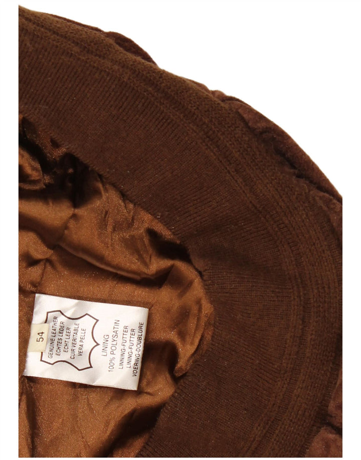 Vintage Mens Bomber Suede Jacket EU 54 2XL Brown Leather