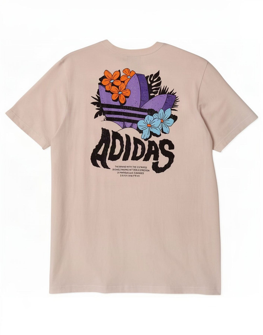 Adidas Mens Graphic T-Shirt Top Medium White Cotton