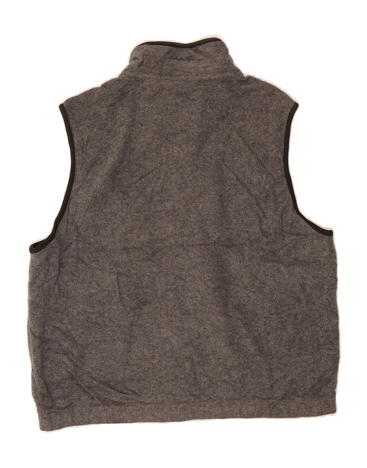 EDDIE BAUER Mens Fleece Gilet UK 40 Large Grey Polyester Vintage Eddie Bauer and Second-Hand Eddie Bauer from Messina Hembry 