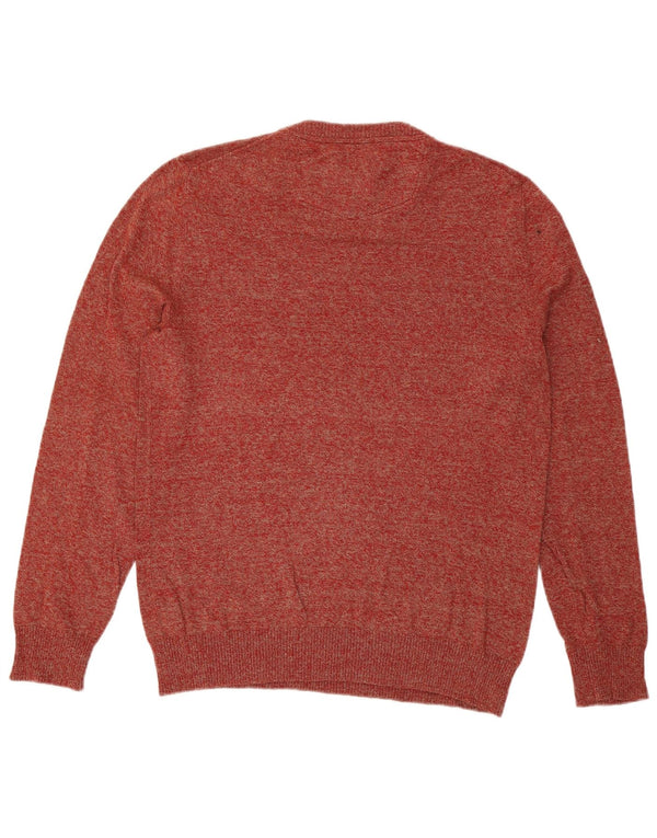 Fat Face Mens Crew Neck Jumper Sweater Large Red Flecked Cotton