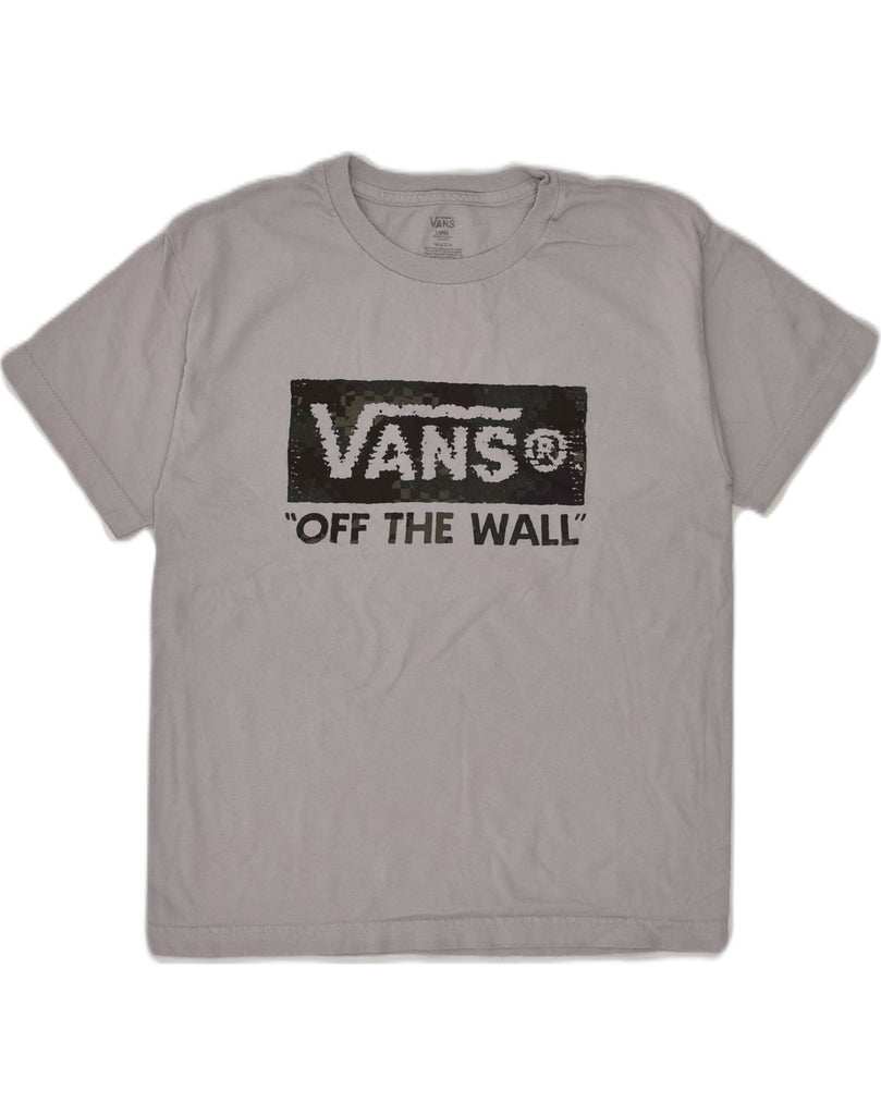 VANS Womens Graphic T-Shirt Top UK 14 Large Grey Cotton | Vintage Vans | Thrift | Second-Hand Vans | Used Clothing | Messina Hembry 