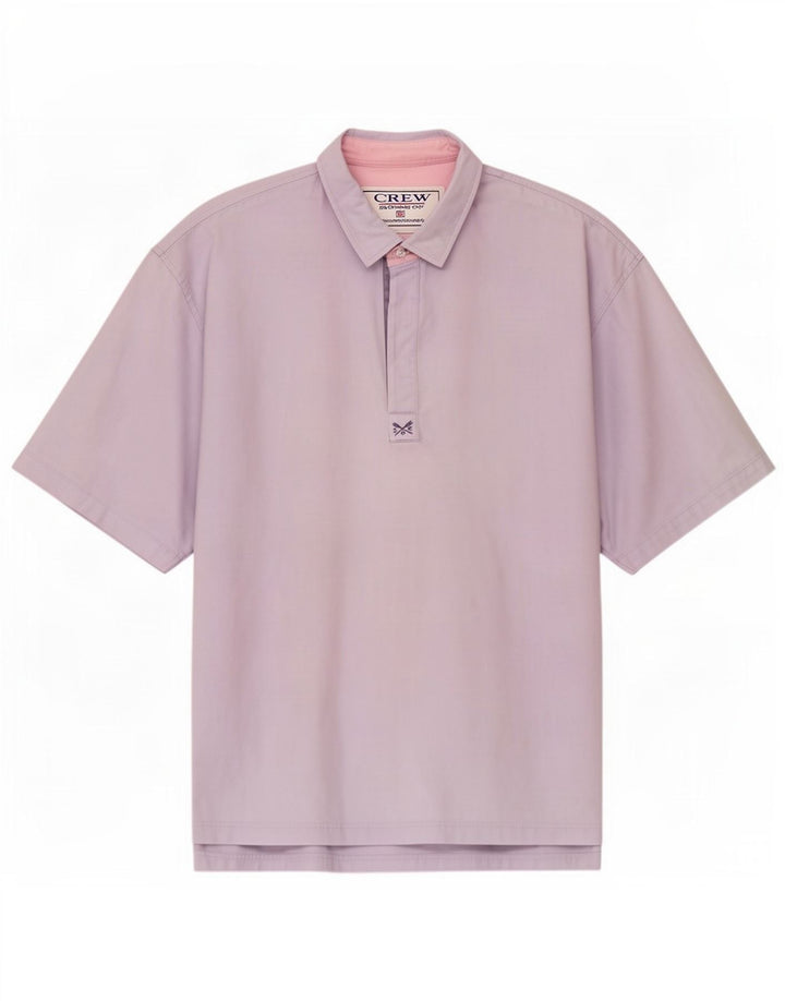 Crew Clothing Mens Short Sleeve Pullover Shirt XL Purple Cotton