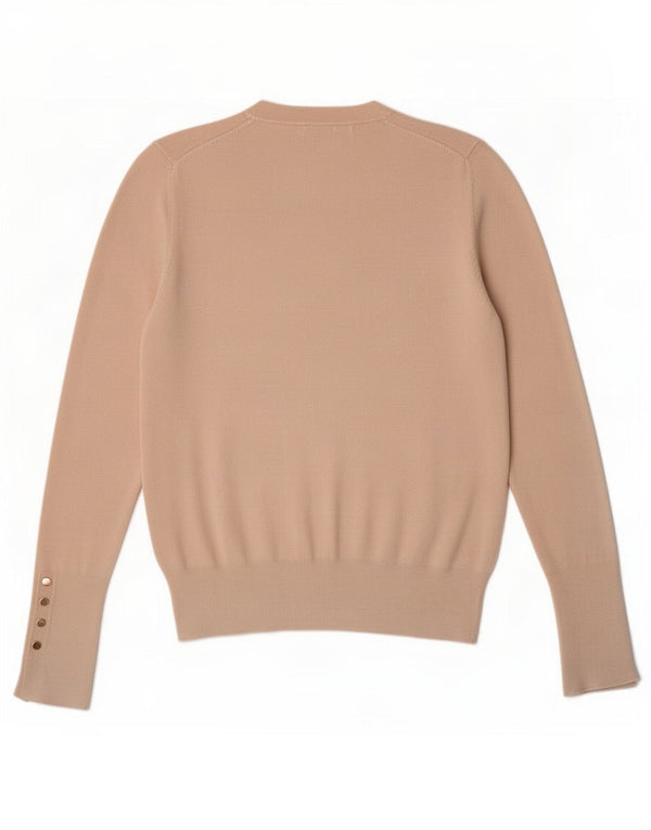 Zara Womens Crew Neck Jumper Sweater UK 8 Small Beige Viscose
