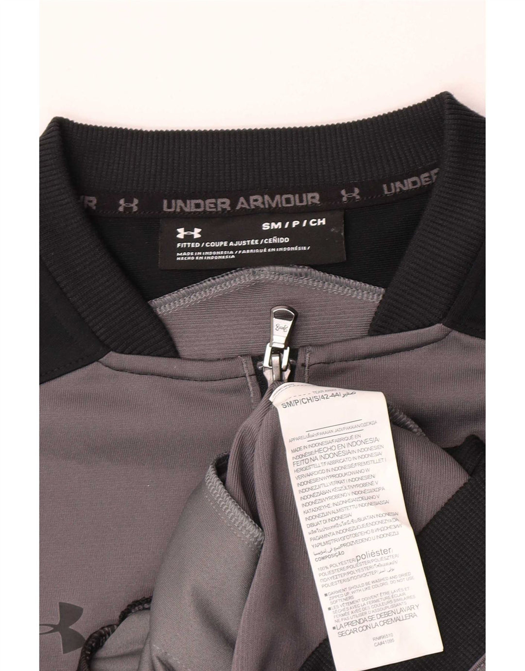 Under Armour Mens Tracksuit Top Jacket Small Grey Colourblock Polyester