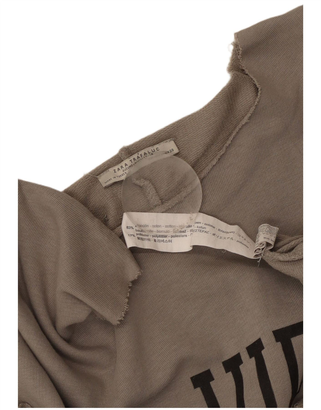 Zara Womens Oversized Graphic T-Shirt Dress UK 14 Medium Grey Cotton