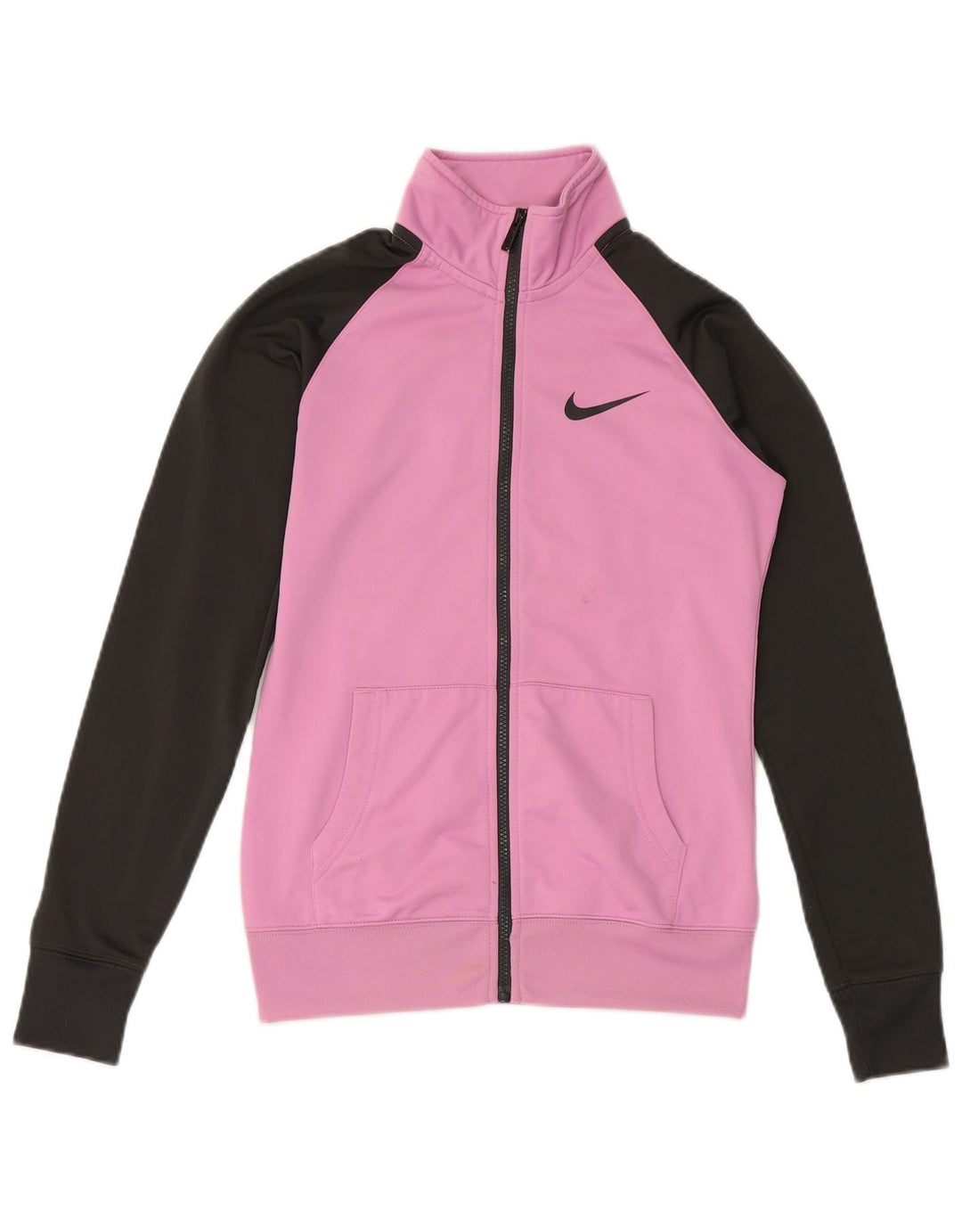 NIKE Womens Tracksuit Top Jacket UK 10 Small Pink Colourblock Polyester