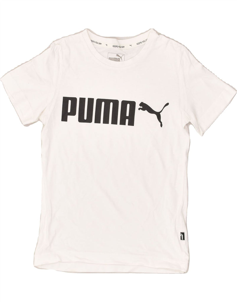 PUMA Boys Graphic T-Shirt Top 7-8 Years White Cotton | Vintage Puma | Thrift | Second-Hand Puma | Used Clothing | Messina Hembry 