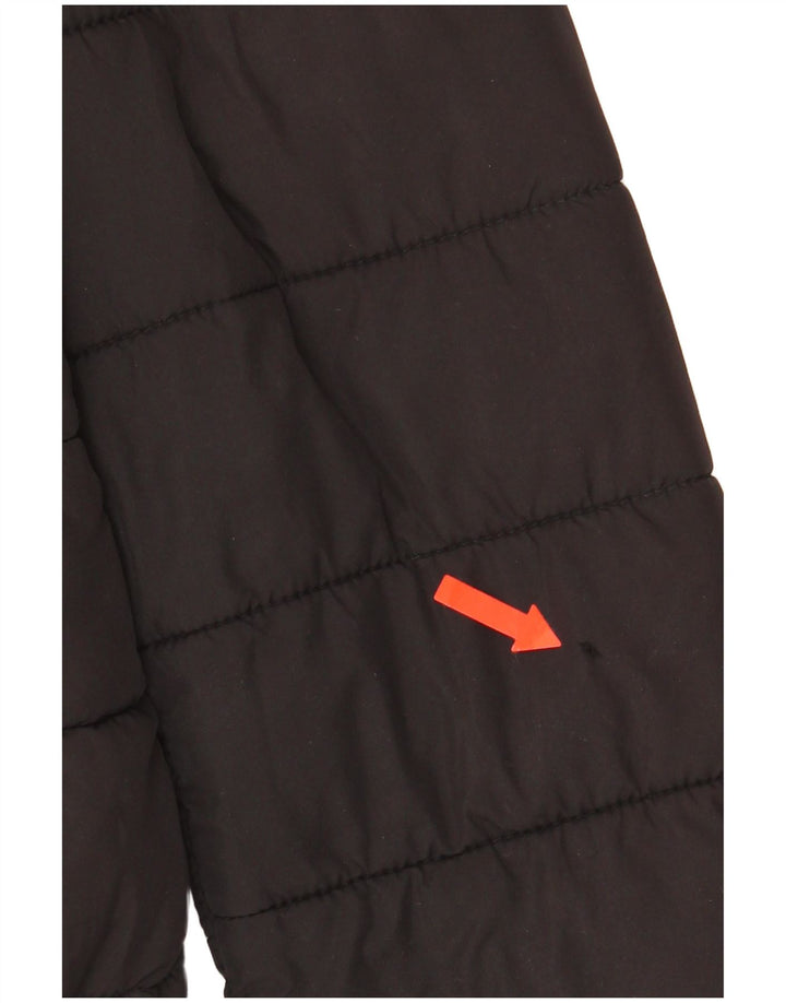 Champion Womens Hooded Padded Jacket UK 10 Small Black Polyester