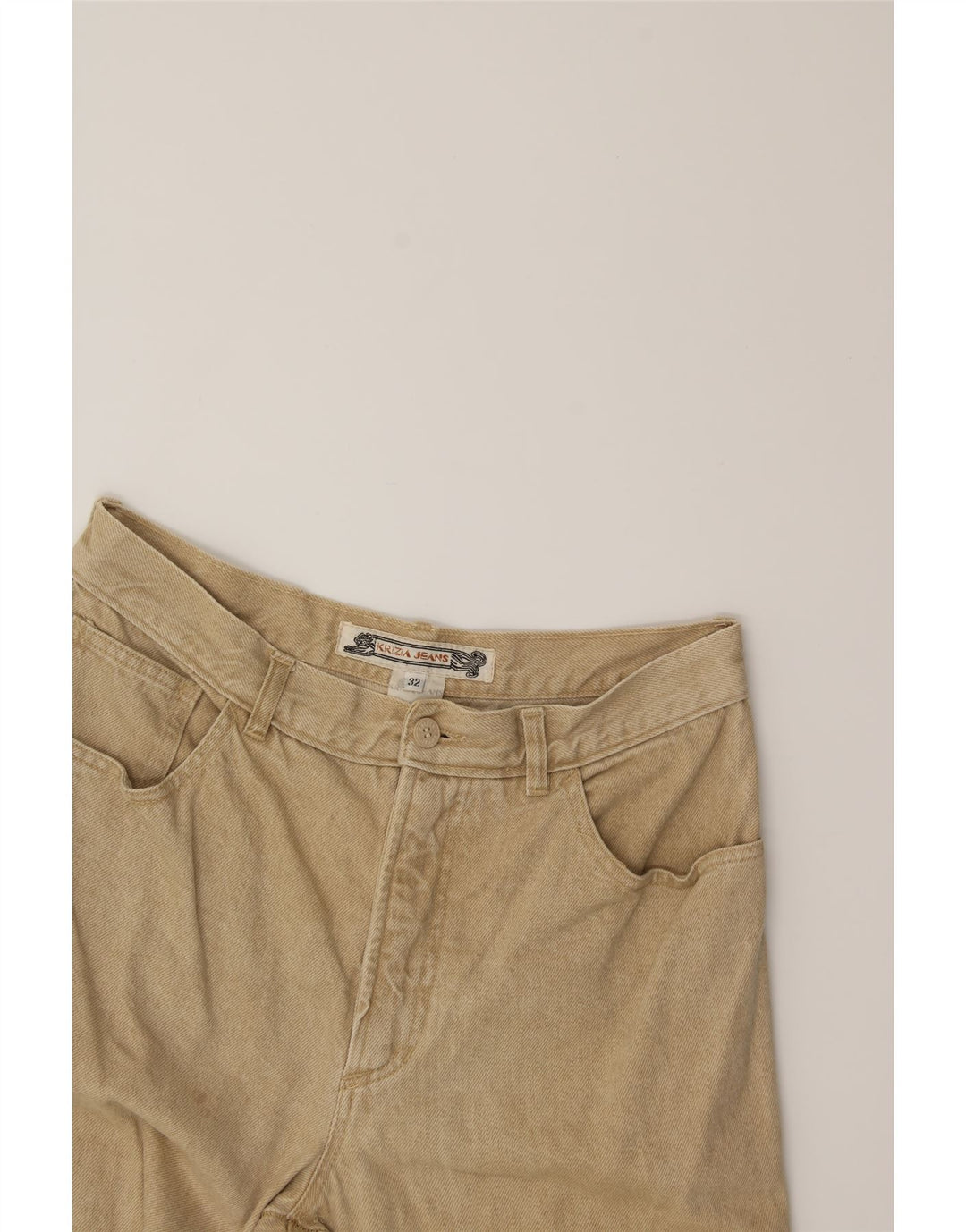 KRIZIA Mens Straight Jeans W32 L27  Beige Cotton Vintage Krizia and Second-Hand Krizia from Messina Hembry 