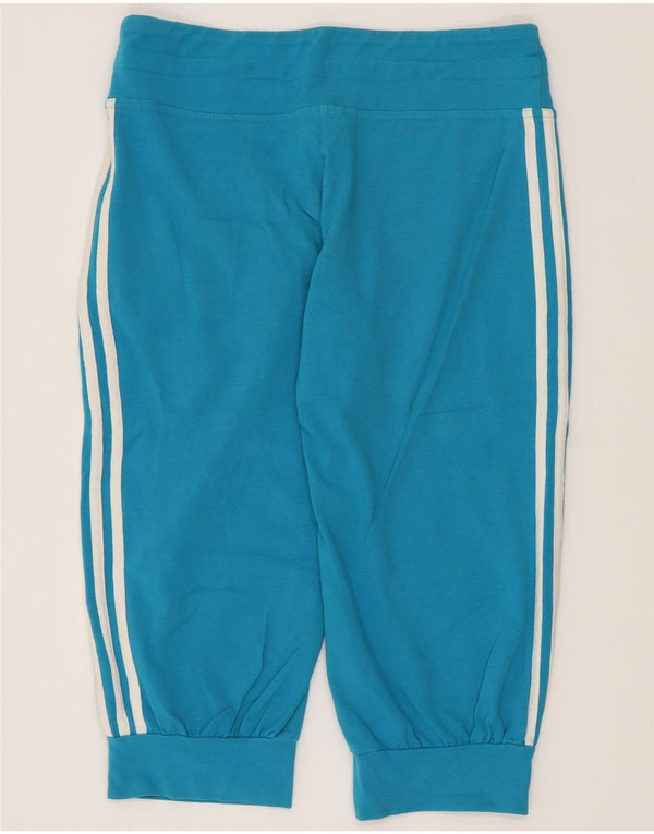 Adidas Womens Bermuda Sport Shorts UK 12 Medium Blue Cotton