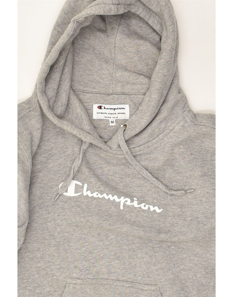 CHAMPION Womens Graphic Hoodie Jumper UK 14 Medium Grey Cotton | Vintage Champion | Thrift | Second-Hand Champion | Used Clothing | Messina Hembry 