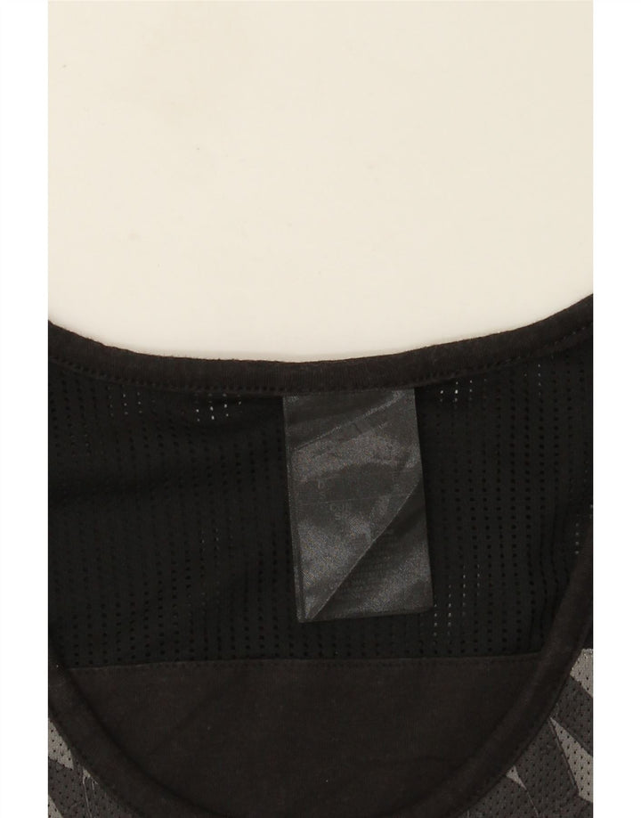 Adidas Mens Vest Top Small Black Geometric Cotton