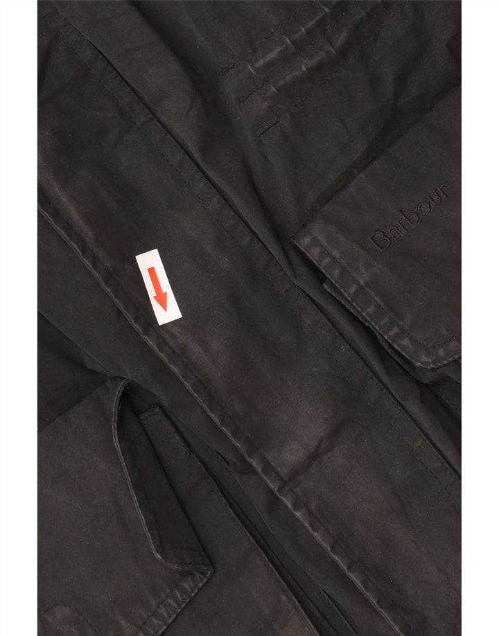 Barbour Mens Waxed Cotton Jacket UK 38 Medium Black