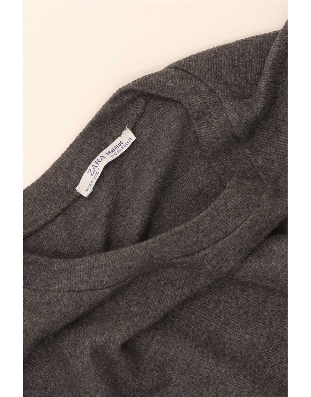 Zara Womens Crop Top Long Sleeve UK 14 Medium Grey