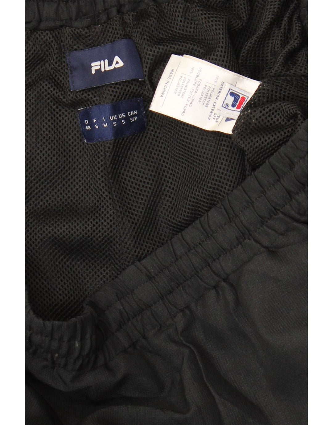 Fila Mens Tracksuit Trousers Joggers Small  Black Spotted Polyester