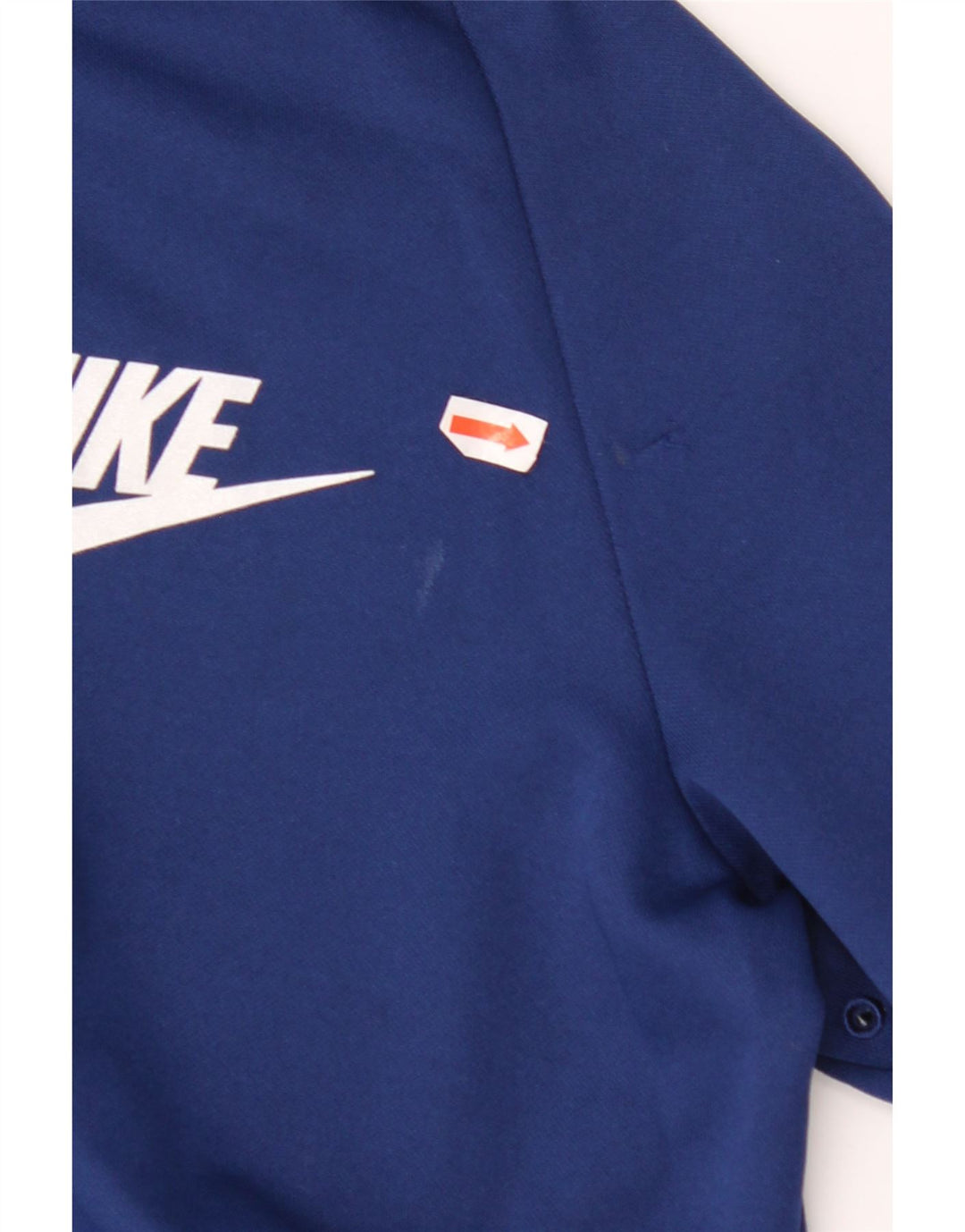 NIKE Boys Zip Hoodie Sweater 12-13 Years Large Navy Blue Colourblock