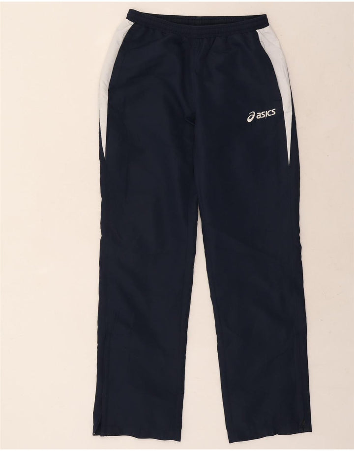 Asics Mens Tracksuit Trousers Large Navy Blue Colourblock Polyester