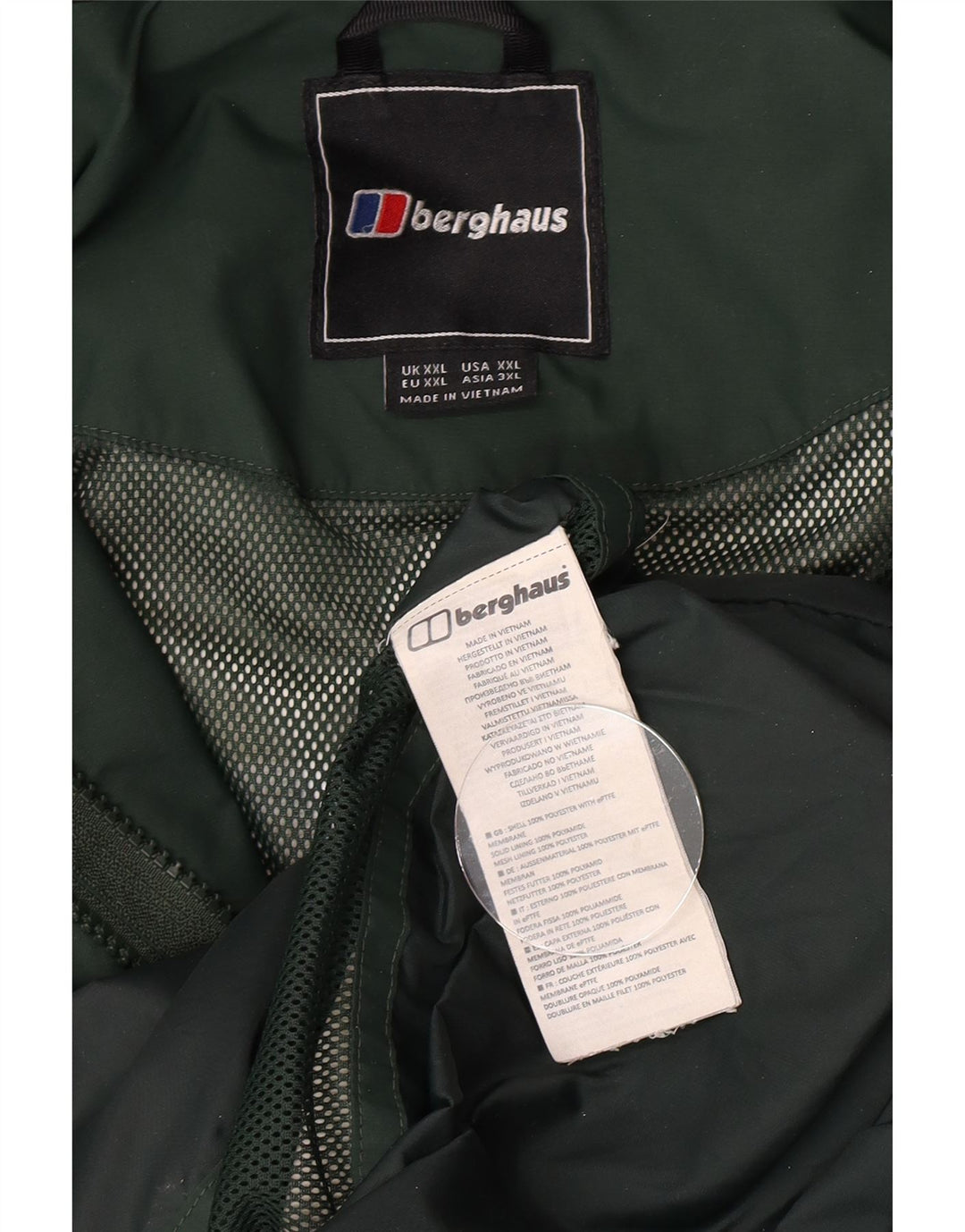 Berghaus Mens Hooded Raincoat UK 44 2XL Green Polyester