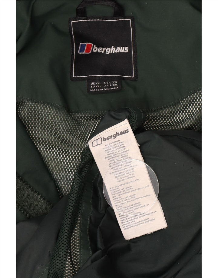 Berghaus Mens Hooded Raincoat UK 44 2XL Green Polyester