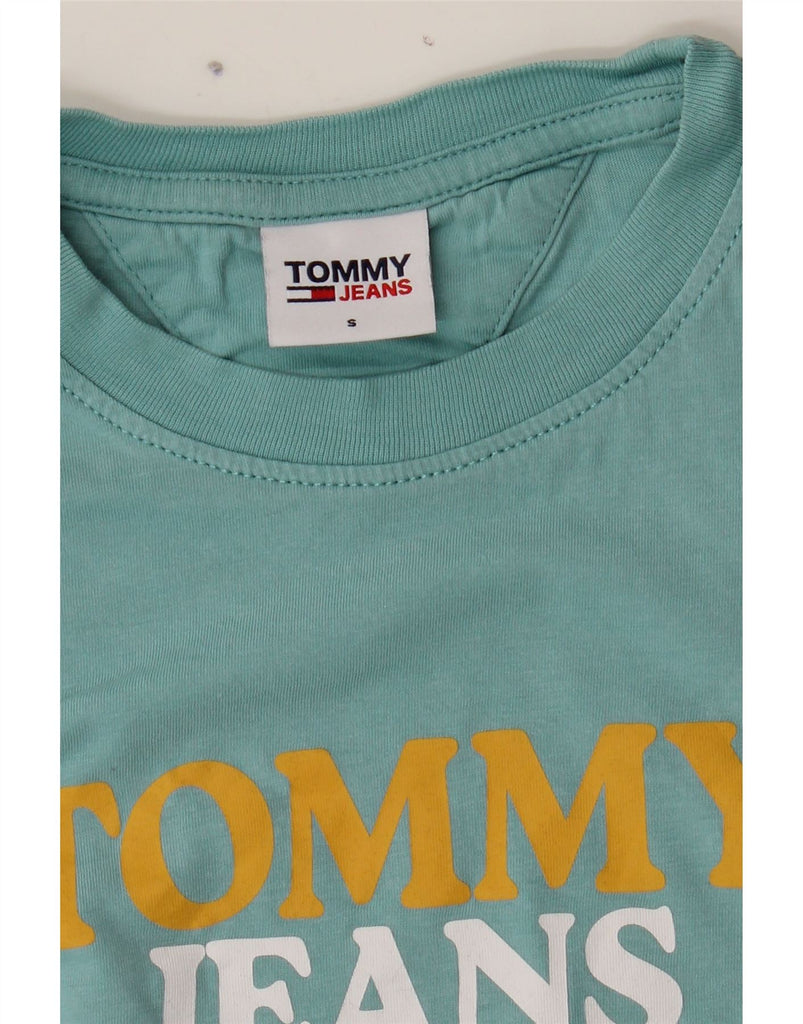 TOMMY HILFIGER Womens Graphic T-Shirt Top UK 10 Small Blue Vintage Tommy Hilfiger and Second-Hand Tommy Hilfiger from Messina Hembry 