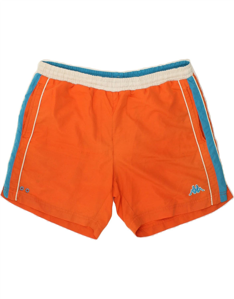 KAPPA Mens Sport Shorts Medium Orange Colourblock Polyester | Vintage Kappa | Thrift | Second-Hand Kappa | Used Clothing | Messina Hembry 