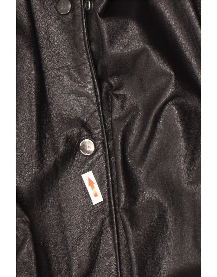 Canda Womens Oversized Leather Jacket EU 40 Medium Black Leather