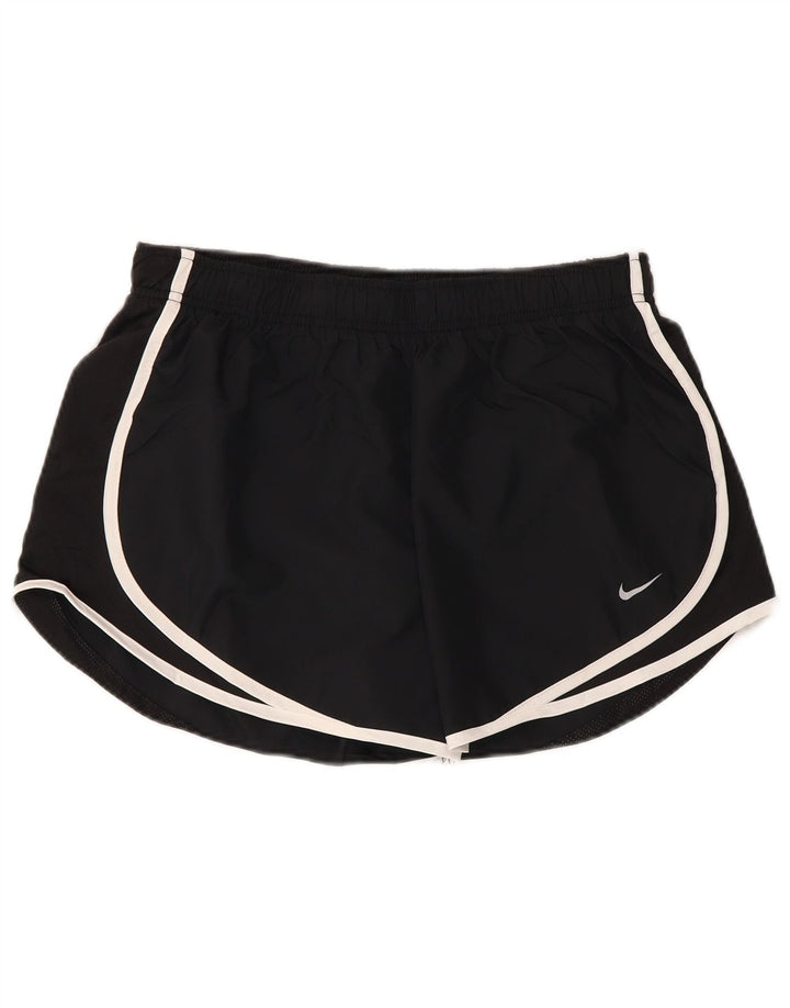 NIKE Womens Sport Shorts UK 14 Large Black Polyester