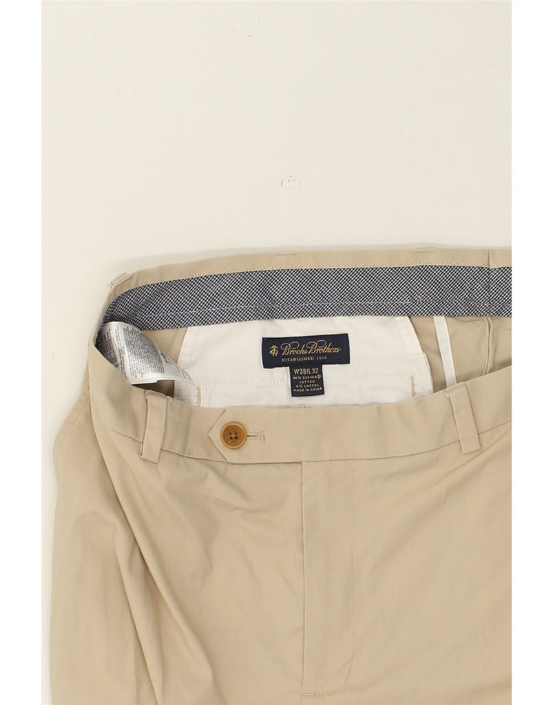 BROOKS BROTHERS Mens Slim Suit Trousers W38 L26  Beige Cotton | Vintage Brooks Brothers | Thrift | Second-Hand Brooks Brothers | Used Clothing | Messina Hembry 