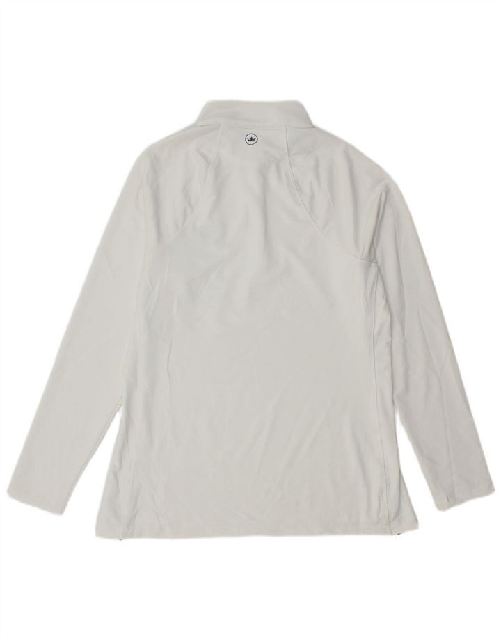 Peter Millar Womens Zip Neck Pullover Tracksuit Top Medium White Polyester