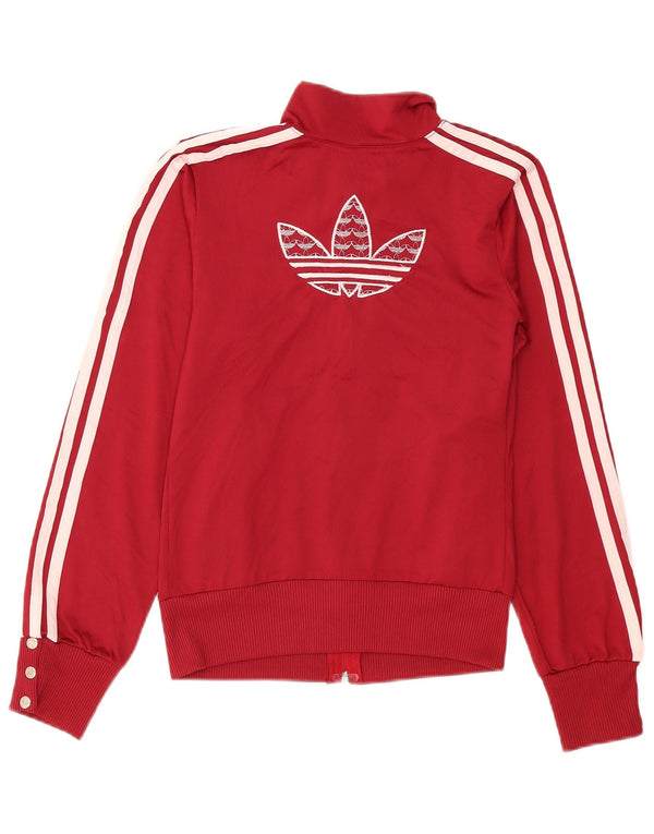 Adidas Boys Graphic Tracksuit Top Jacket 11-12 Years XL Burgundy Cotton