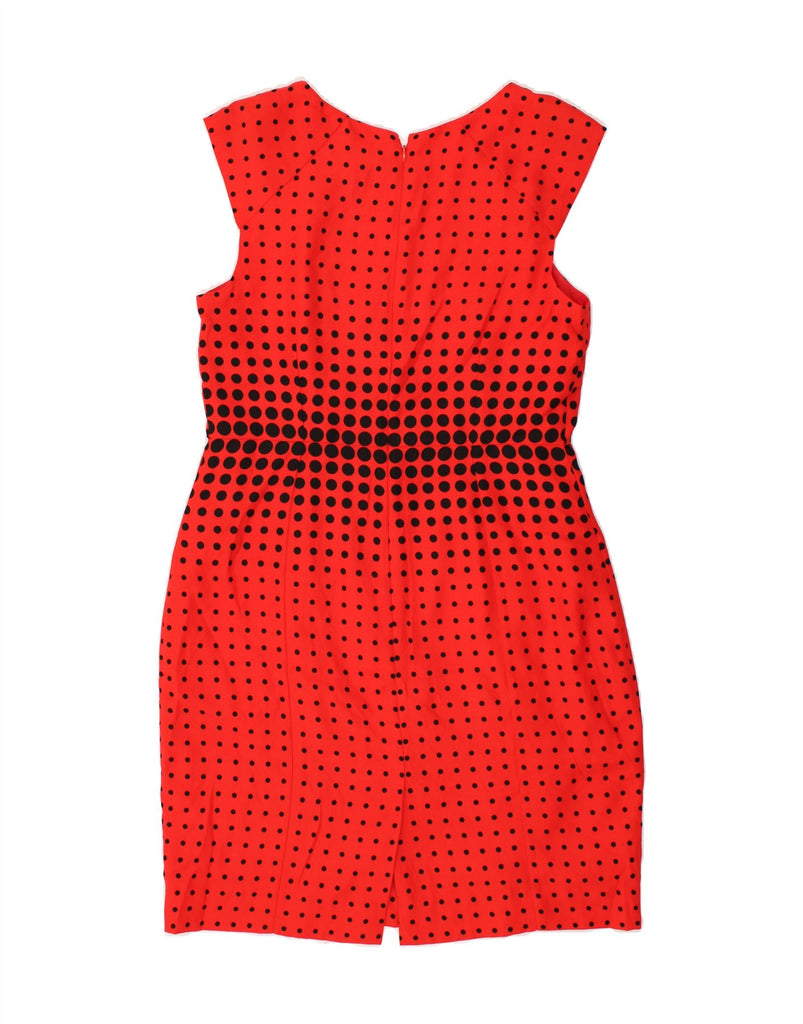 J. CREW Womens Sleeveless Sheath Dress US 12 Large Red Spotted Polyester | Vintage J. Crew | Thrift | Second-Hand J. Crew | Used Clothing | Messina Hembry 