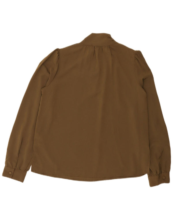 French Connection Womens Relaxed Fit Blouse Top UK 10 Small Khaki Polyester