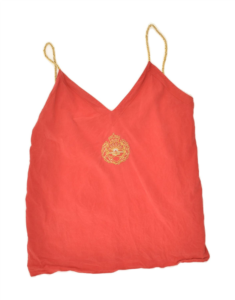 GENNY Womens Cami Top UK 12 Medium Red Silk | Vintage Genny | Thrift | Second-Hand Genny | Used Clothing | Messina Hembry 