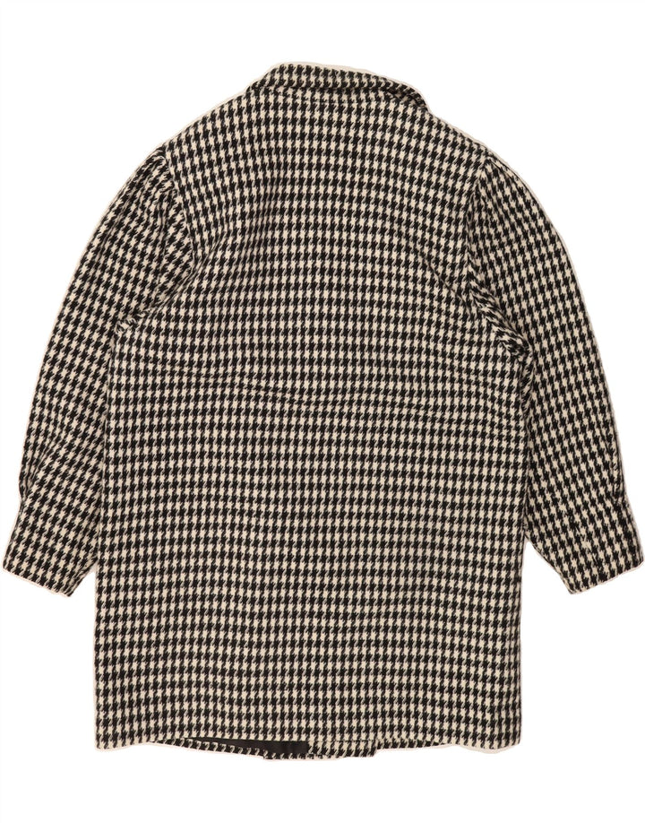 CANDA Womens Double Breasted Coat EU 40 Medium White Houndstooth Cotton Vintage Canda and Second-Hand Canda from Messina Hembry 