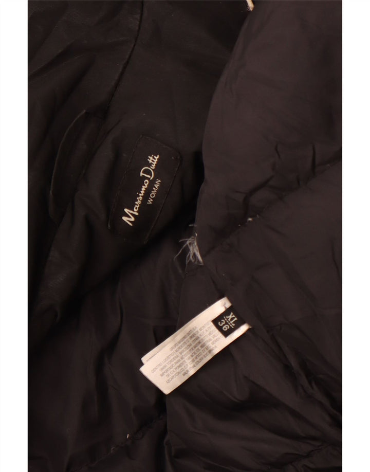 MASSIMO DUTTI Womens Padded Coat UK 18 XL Black Polyester Winter