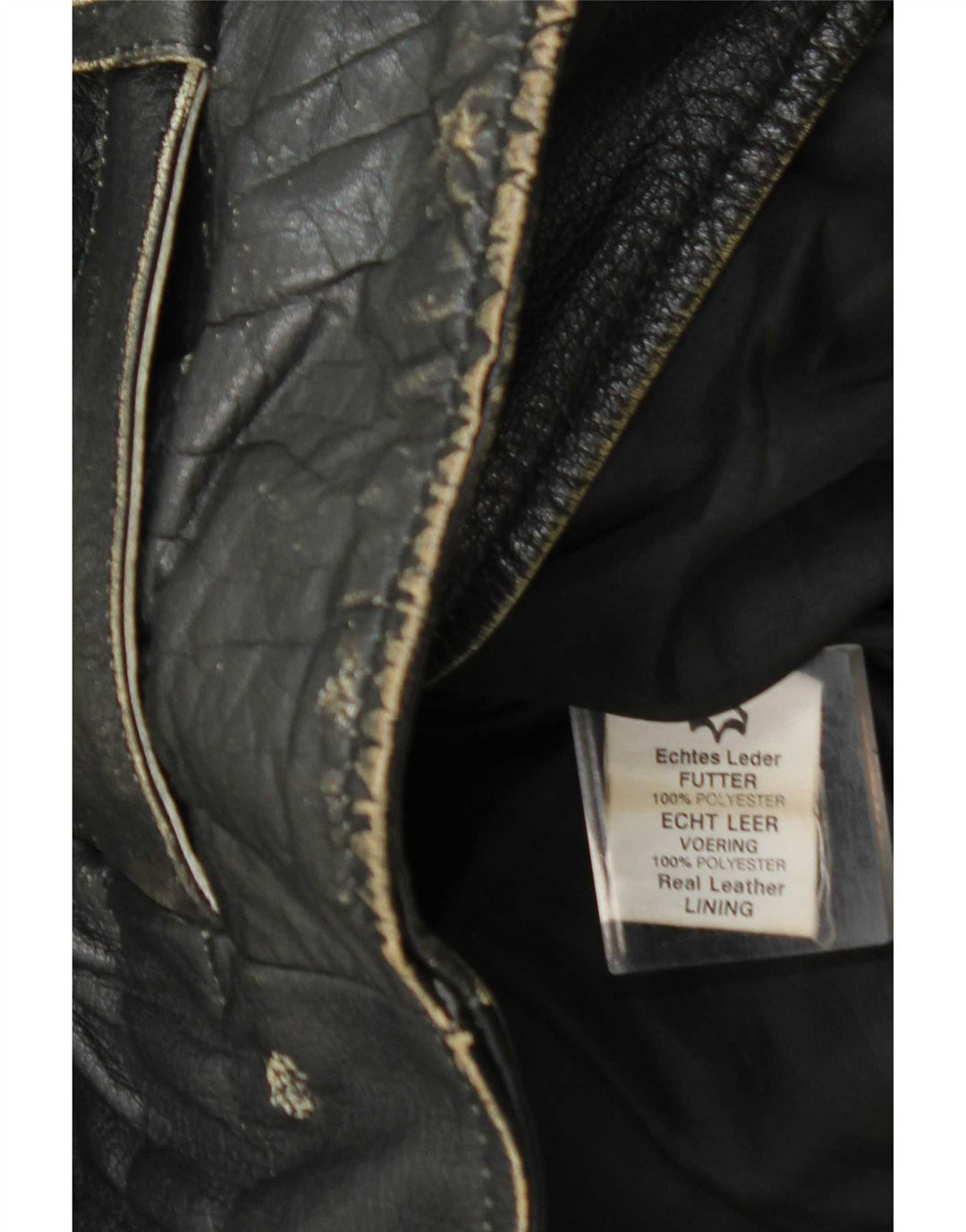Vintage Mens Leather Biker Jacket UK 36 Small Black Leather