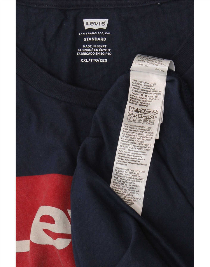Levi's Mens Standard Graphic T-Shirt Top 2XL Navy Blue Cotton