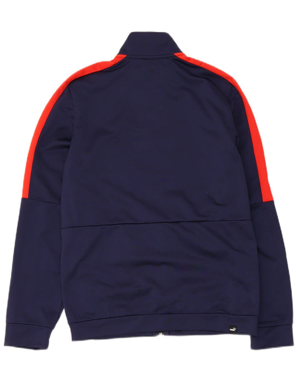 Puma Boys Graphic Tracksuit Top Jacket 13-14 Years Navy Blue Colourblock