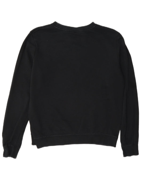 Nike Womens Graphic Oversized Sweatshirt Jumper UK 10 Small Black Cotton
