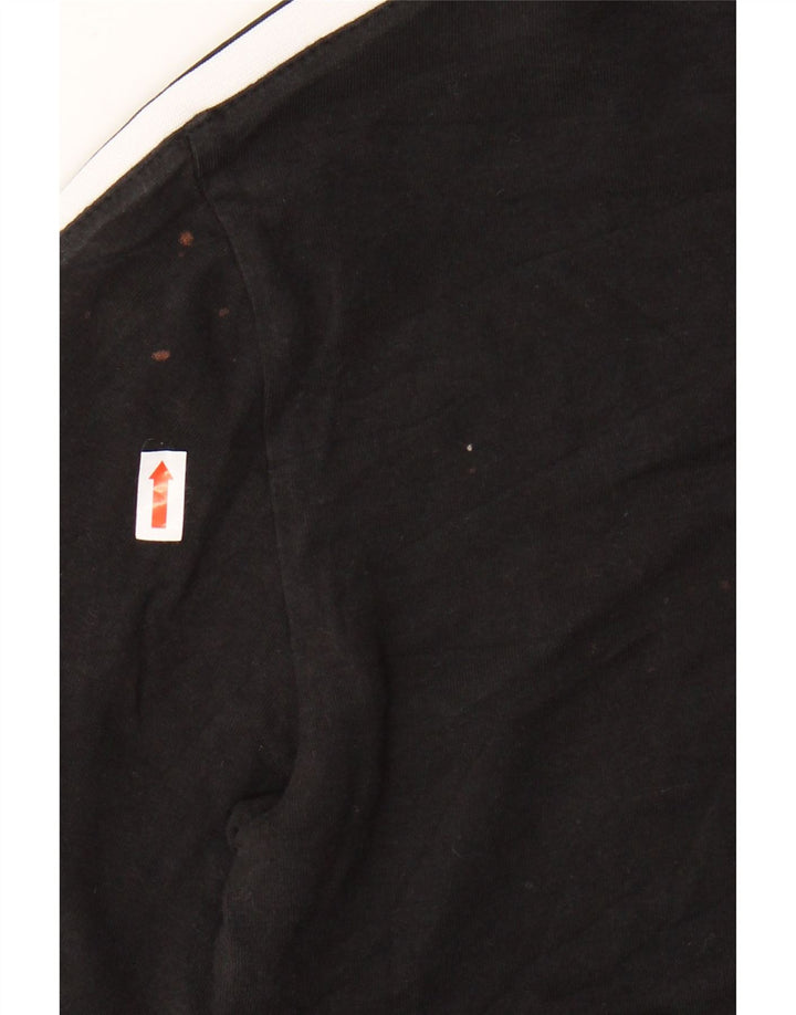 ADIDAS Womens T-Shirt Top UK 12 Medium Black Cotton