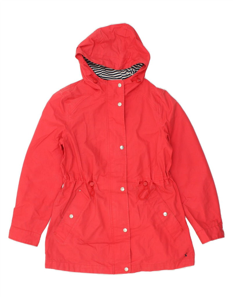 JOULES Womens Hooded Raincoat UK 8 Small Red Cotton | Vintage Joules | Thrift | Second-Hand Joules | Used Clothing | Messina Hembry 