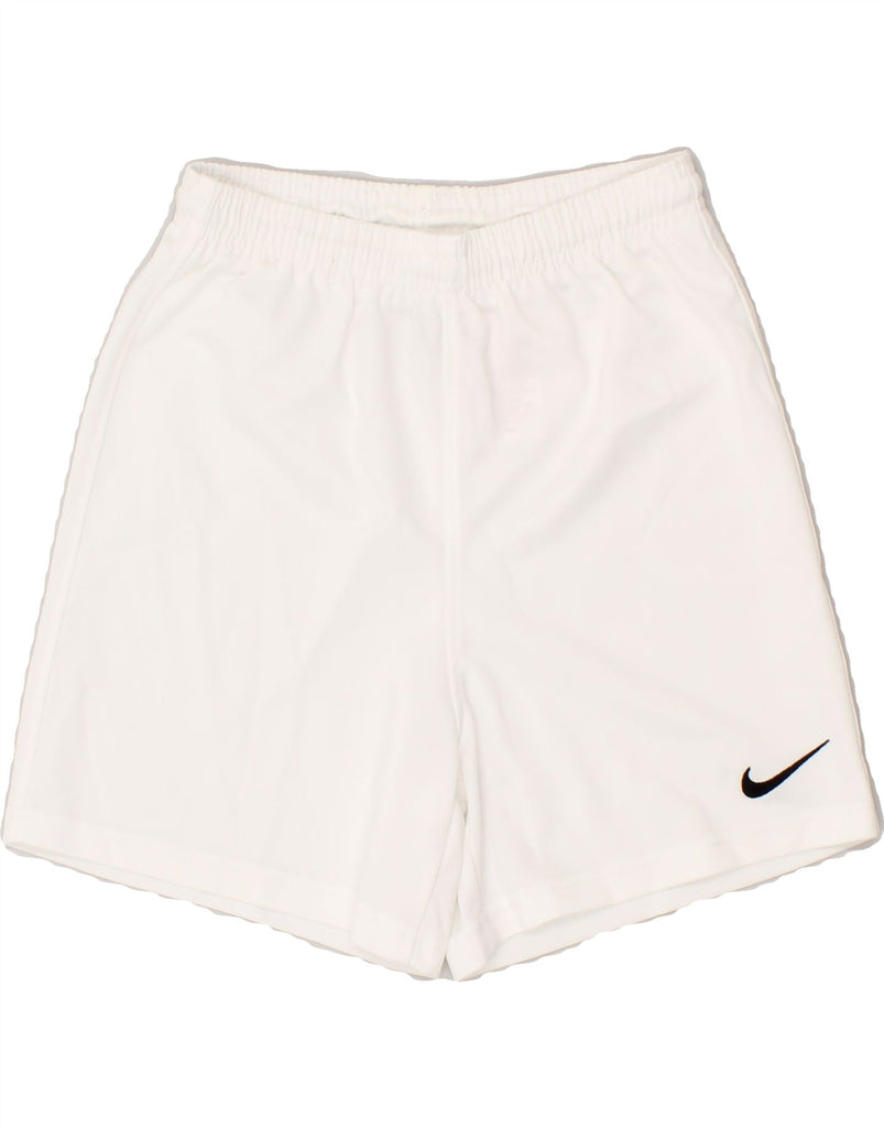 NIKE Boys Sport Shorts 10-11 Years Medium  White Polyester | Vintage Nike | Thrift | Second-Hand Nike | Used Clothing | Messina Hembry 