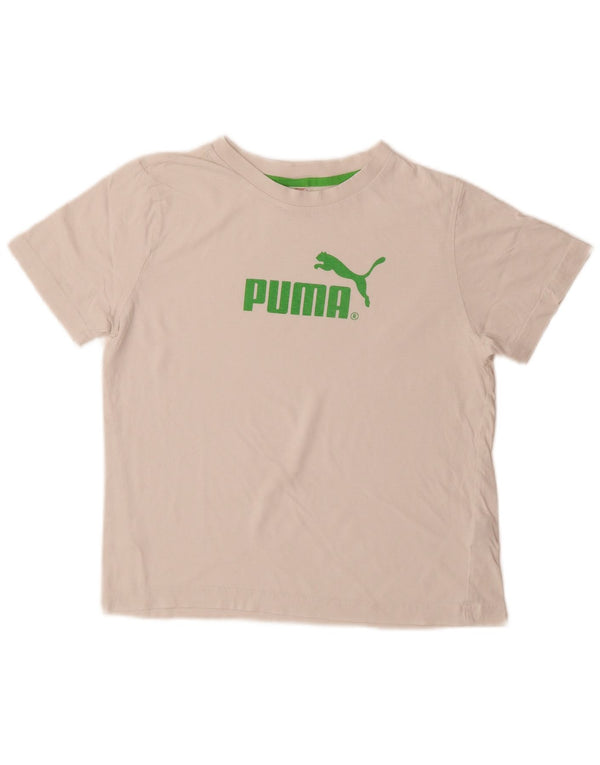 Puma Boys Graphic T-Shirt Top 11-12 Years White