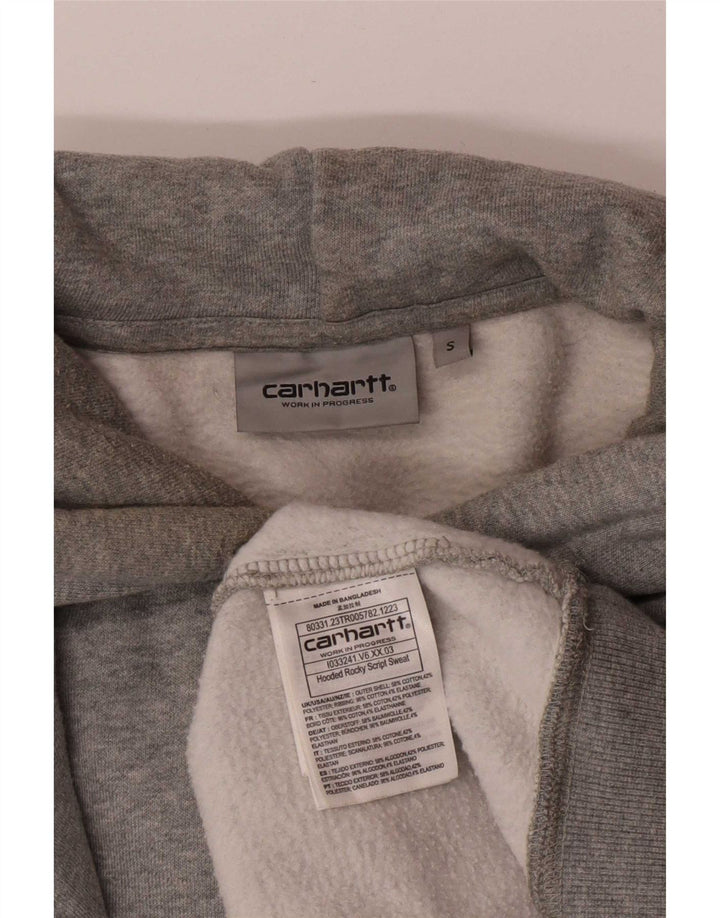 Carhartt Mens Graphic Hoodie Jumper Small Grey Cotton