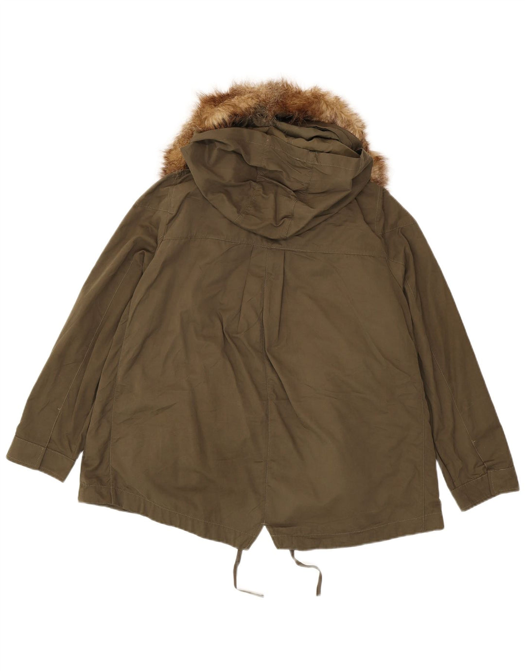 MARKS & SPENCER Womens Hooded Oversized Parka Jacket UK 14 Large  Khaki