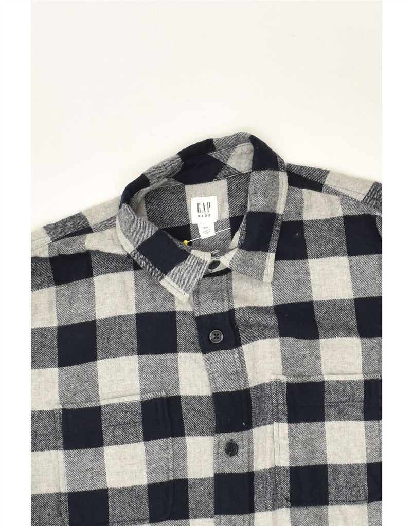 GAP Boys Shirt 12-13 Years 2XL Grey Gingham Cotton | Vintage Gap | Thrift | Second-Hand Gap | Used Clothing | Messina Hembry 