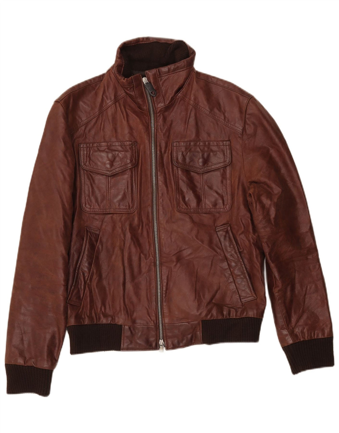 Vintage Mens Leather Jacket UK 38 Medium Brown Leather